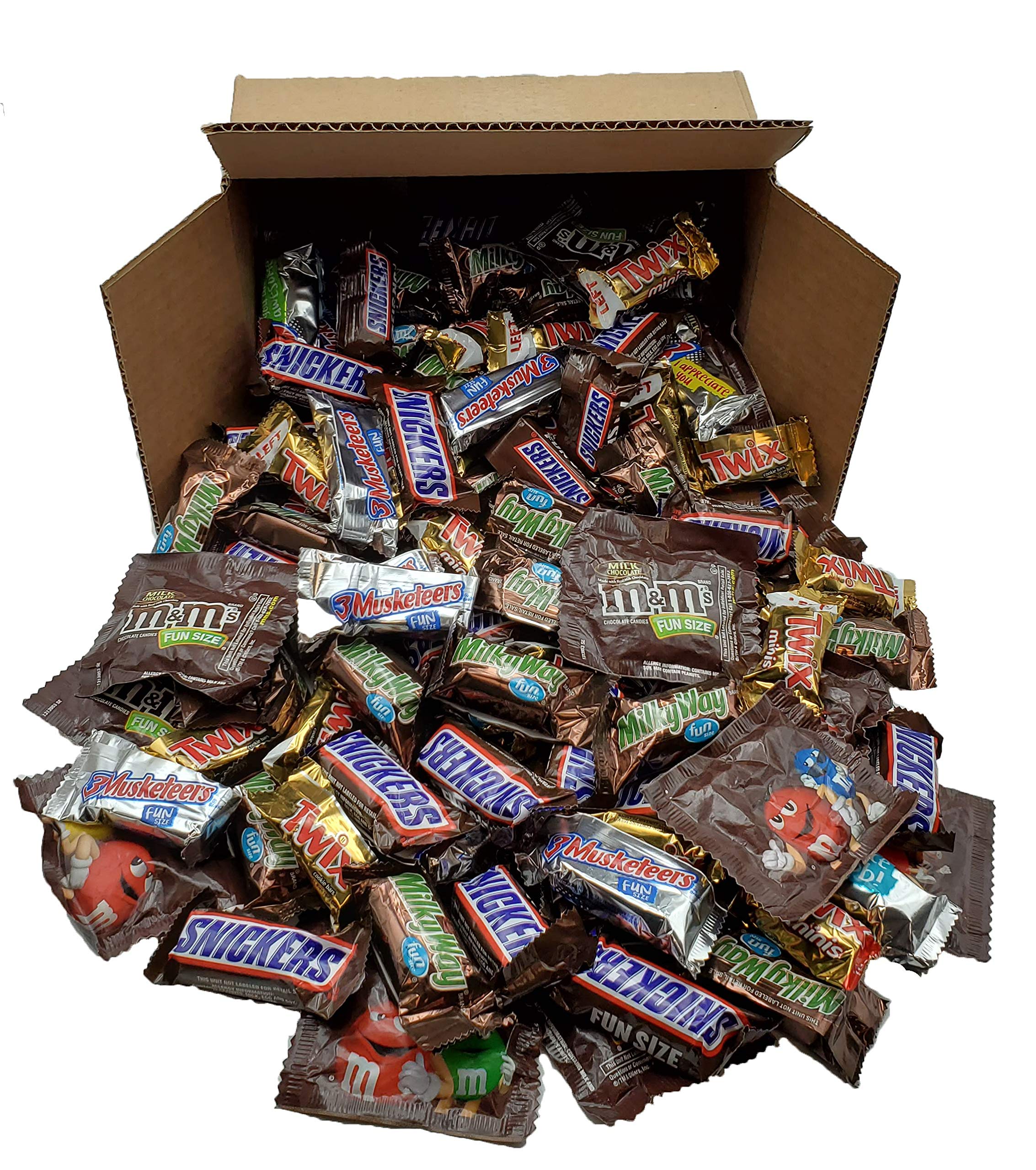 SNICKERS, M&MS, TWIX, 3 MUSKETEERS & MILKY WAY Fun Size, Mars Chocolate Variety Mix (5 Pounds)