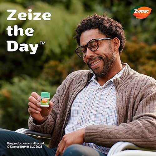 Miniatura 8 de Zyrtec Tabletas masticables para aliviar la alergia las 24 horas, 10 mg de clorhidrato de cetirizina, antihistamínico, sin colorantes, para la