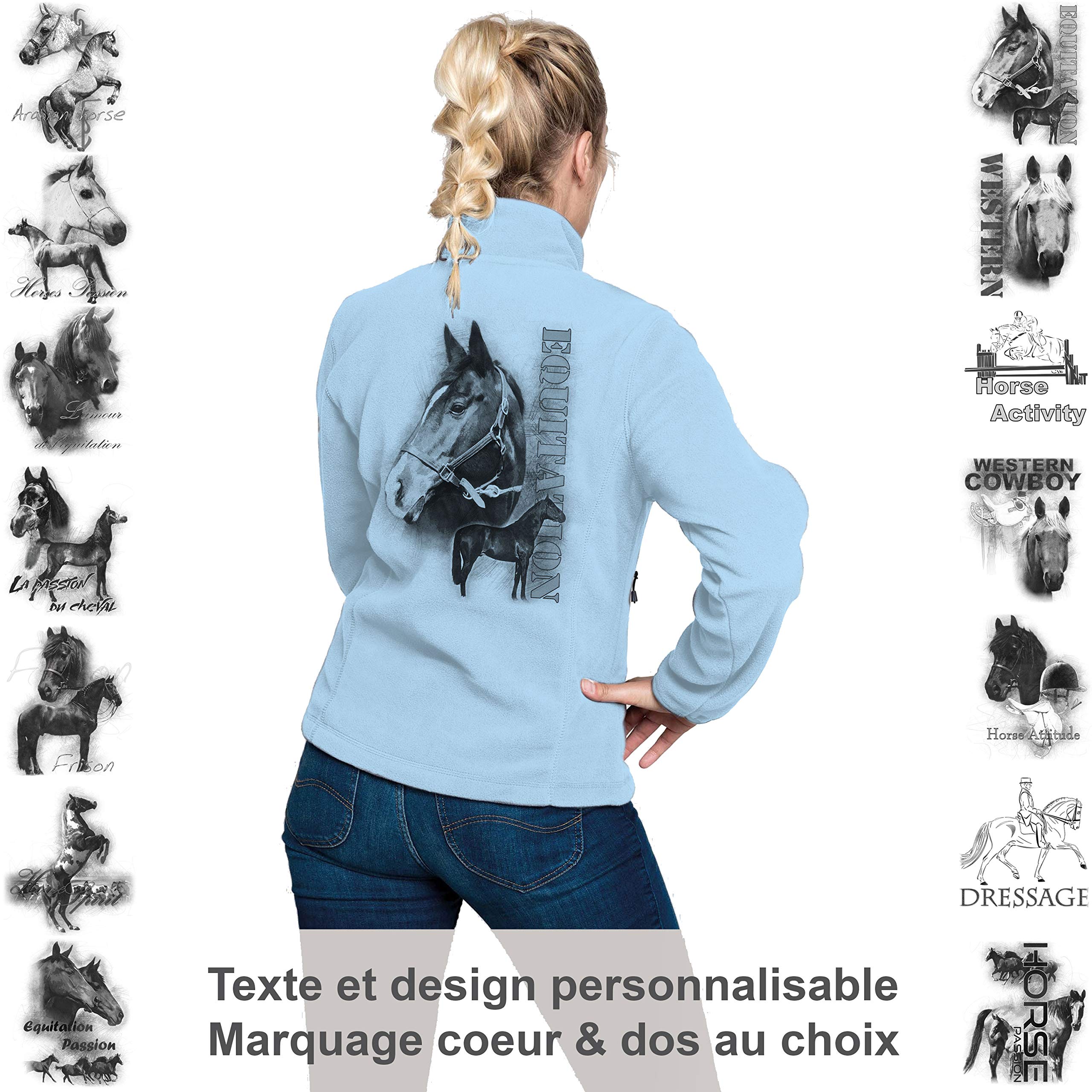 Veste Polaire Équitation Avec Cheval Au Dressage - Vêtement Cavalier Personnalisable