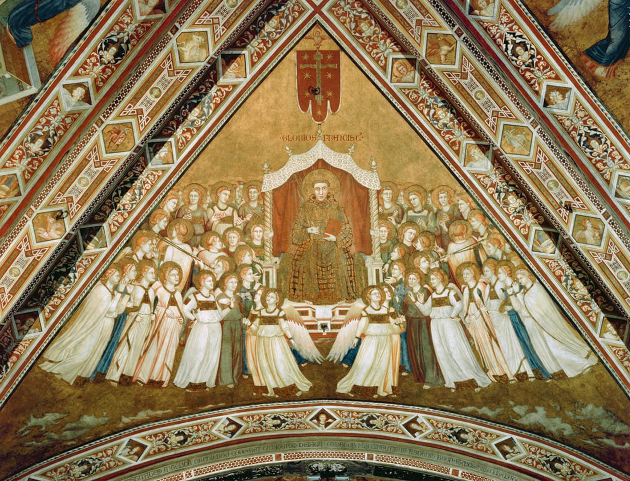 ARTXLXXBN Famous Painting Art Wall Decor Abstract Art Picture Allegory of St in Glory by Giotto Di Bondone Animal Pictures for Home Decor 60x90cm