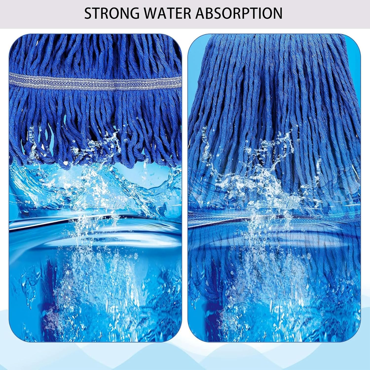 10 PCS 27.6 Inch Commercial Mop Head Refills – Heavy Duty Cotton Replacements for Industrial and Residential Floor Cleaning (Blue)