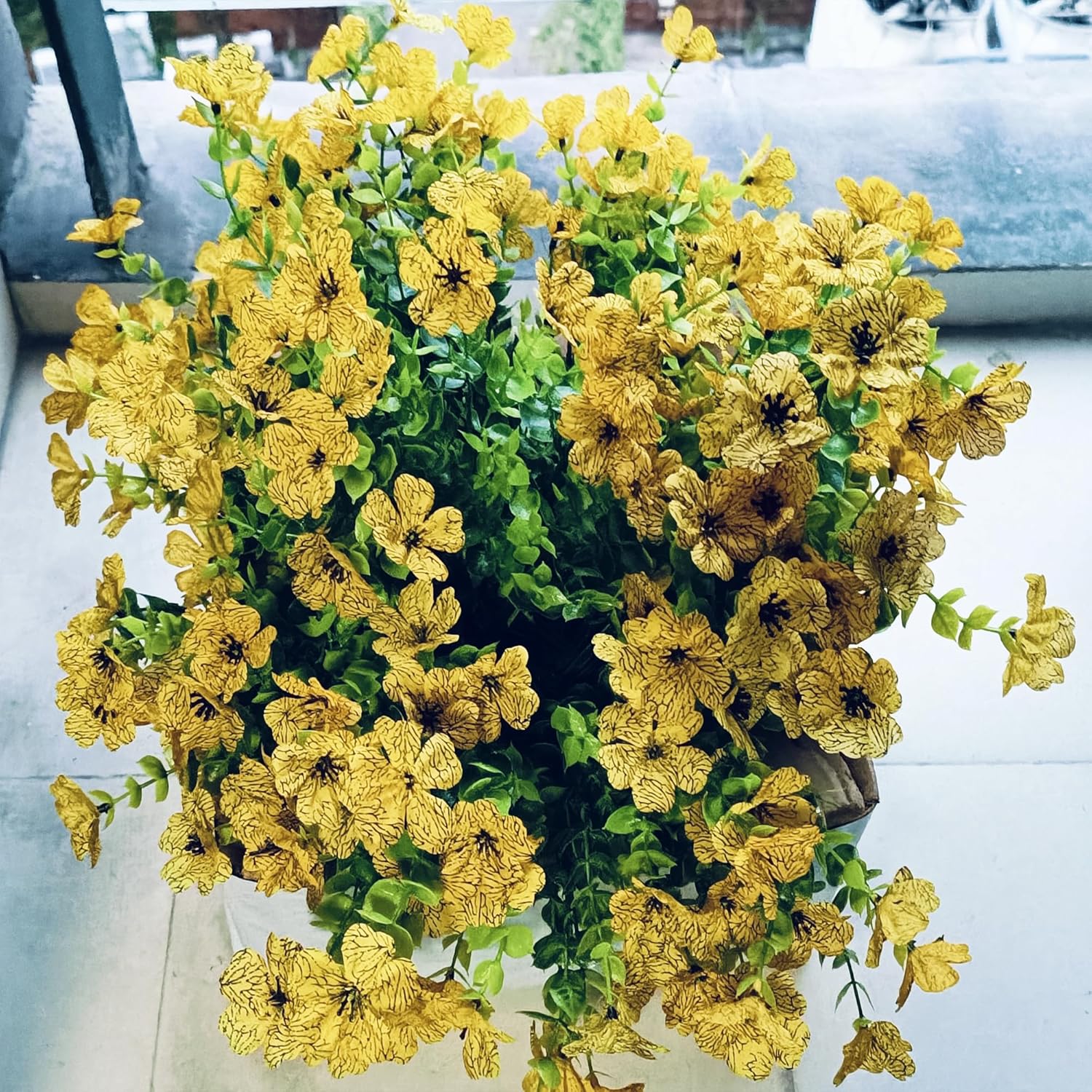 Artificial Flowers for Outdoors Fake Flower Spring Summer Garden Yard Porch Window Home Indoor Decor