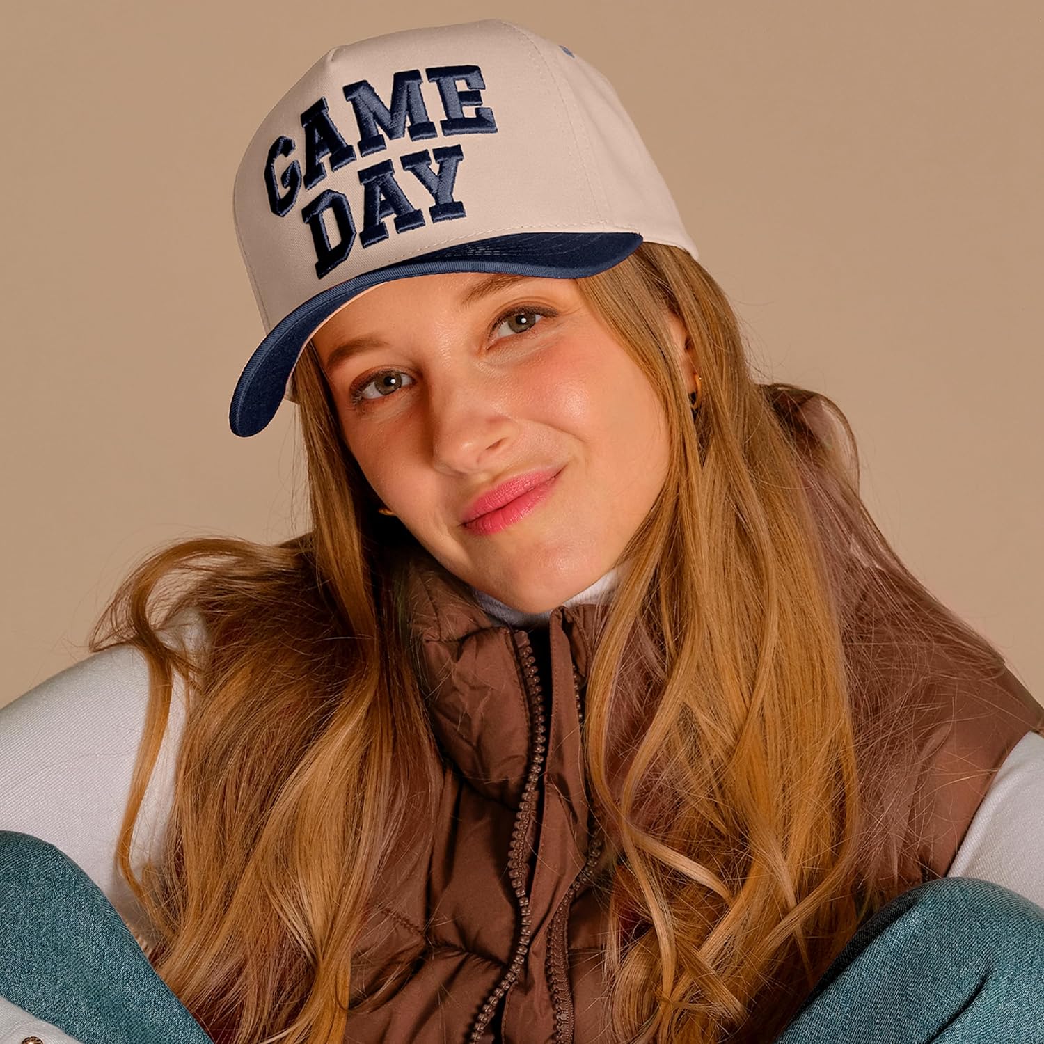 ScarvesMe Women Fashion Game Day Lettering Embroidered Snapback Trucker Cotton Baseball Cap Hat