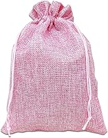 Vista 6 de TheDisplayGuys - Paquete de 12 bolsas de regalo de arpillera natural de 4 x 6 pulgadas con cordón (marrón natural, pequeña) para recuerdos