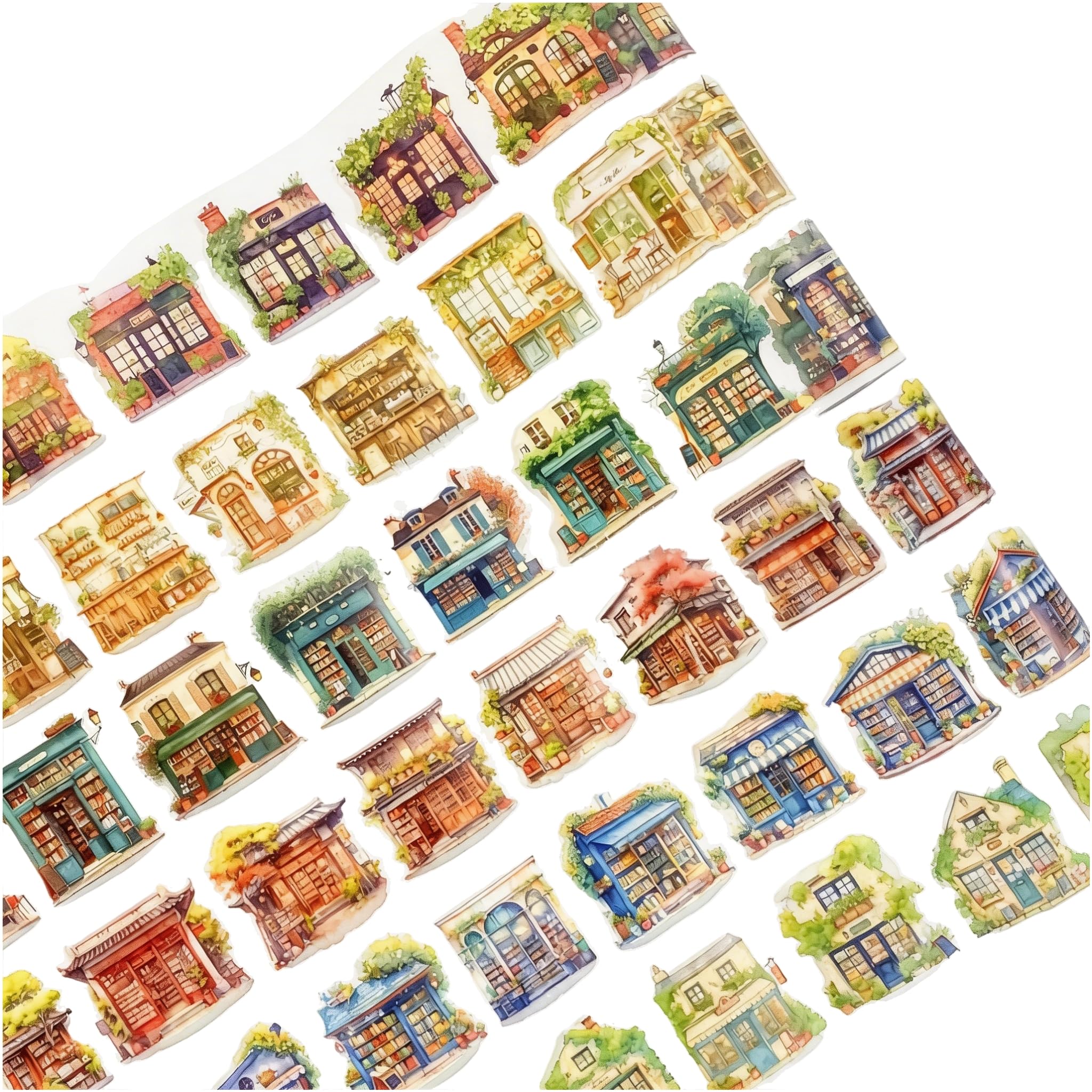 TIAMECH 6 Rolls Grocery Shop Series PET Scrapbook Tapes, Bookshop Cafe Store Decorative Tape Stickers for Junk Journaling, Die-Cutting Tape