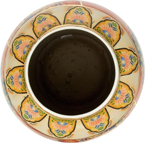 Miniatura 5 de Red Lantern Tarro de templo de porcelana de caballo en prado de 18"