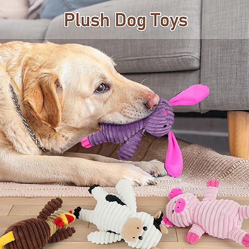 Miniatura 2 de Prime Pets Dog Toys, 5 Pack, Plush Dog Squeaky Toys, Assortment Value Bundle Animal Pet Toy for Small Medium Large Dogs, Stuffed Puppy Chew Toy