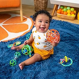 Bright Starts Little Shakers 6pc Gift Set, Easy-Grasp Oball Technology, Baby Rattles, Balls and Teethers, On-The-Go Toys, Lightweight, Unisex, Newborn+