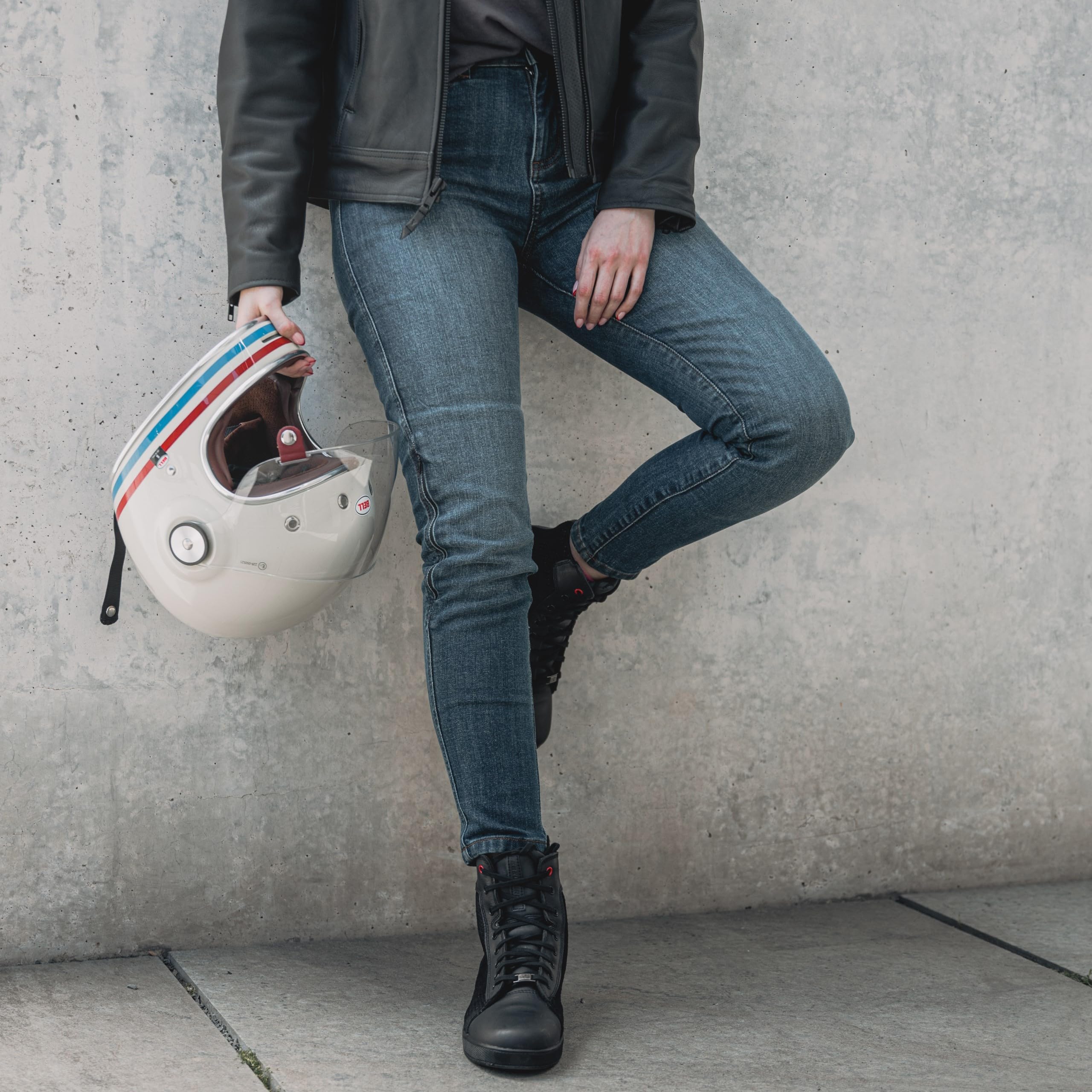 REBELHORN Classic III Lady Jeans da Moto Donna | Fodera in Fibra Aramidica | Protezioni Ginocchia e Fianchi SAS-Tec | Skinny Fit
