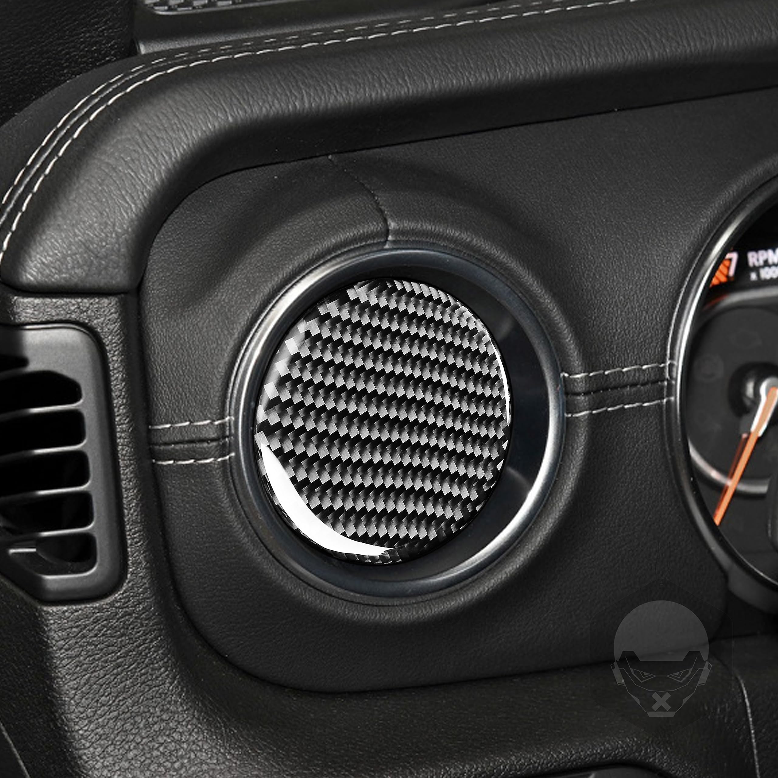 Real Premium Carbon Fiber Compatible with Wrangler 2011 2012 2013 2014 2015 2016 2017 Accessories Car Air Conditioning knob Cover Sticker Decal Interior Trim