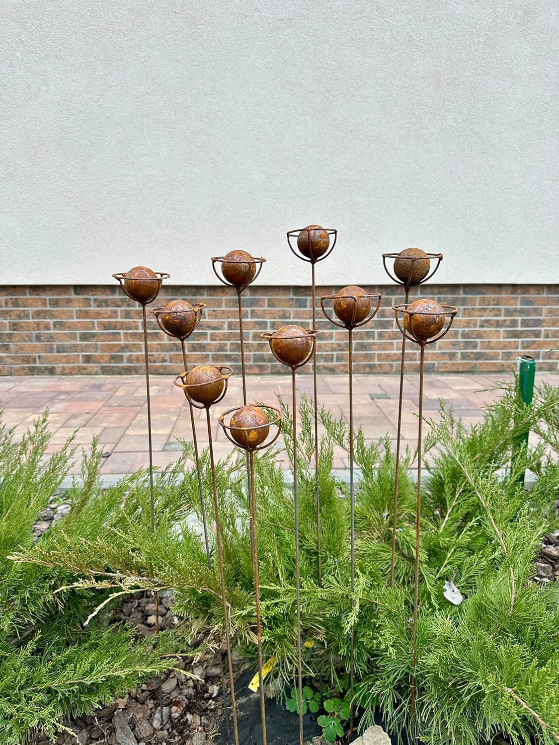 Rustic Metal Exotic Flowers, Set of 10 Handmade Garden Decor, Unique Landscaping Art, Outdoor Yard Art, Rustic Metal Floral Gift
