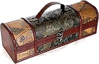 Vista 1 de allgala Caja de madera para botellas de vino con acabado antiguo