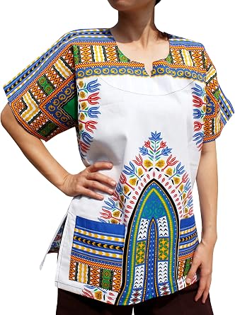 RaanPahMuang Dashiki African Shirts Men Women 100% Cotton African Freedom Shirt