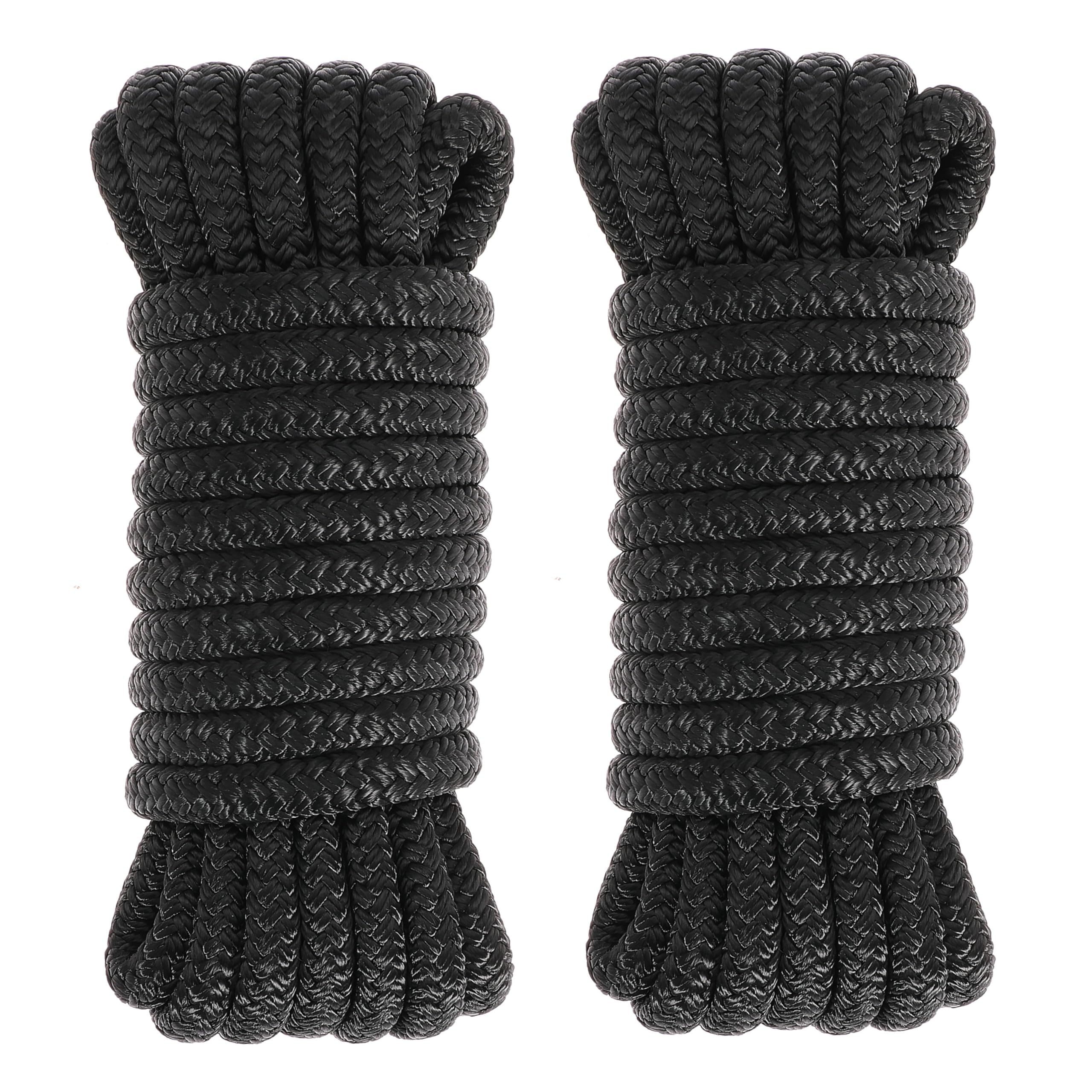 Ciweisah Boat Dock Lines 2 Pack 1/2" x 15FT Boat Lines Nylon Marine Rope for Boats Double-Braided Bumper Rope Boat Lines for Docking Boat Lines Dock
