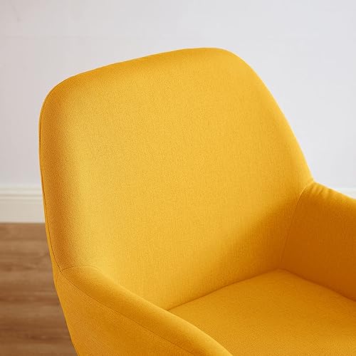 Miniatura 6 de Art Leon Juego de 2 sillas de comedor giratorias sillas modernas de mediados de siglo sillas tapizadas de tela de lino para cocina comedor silla