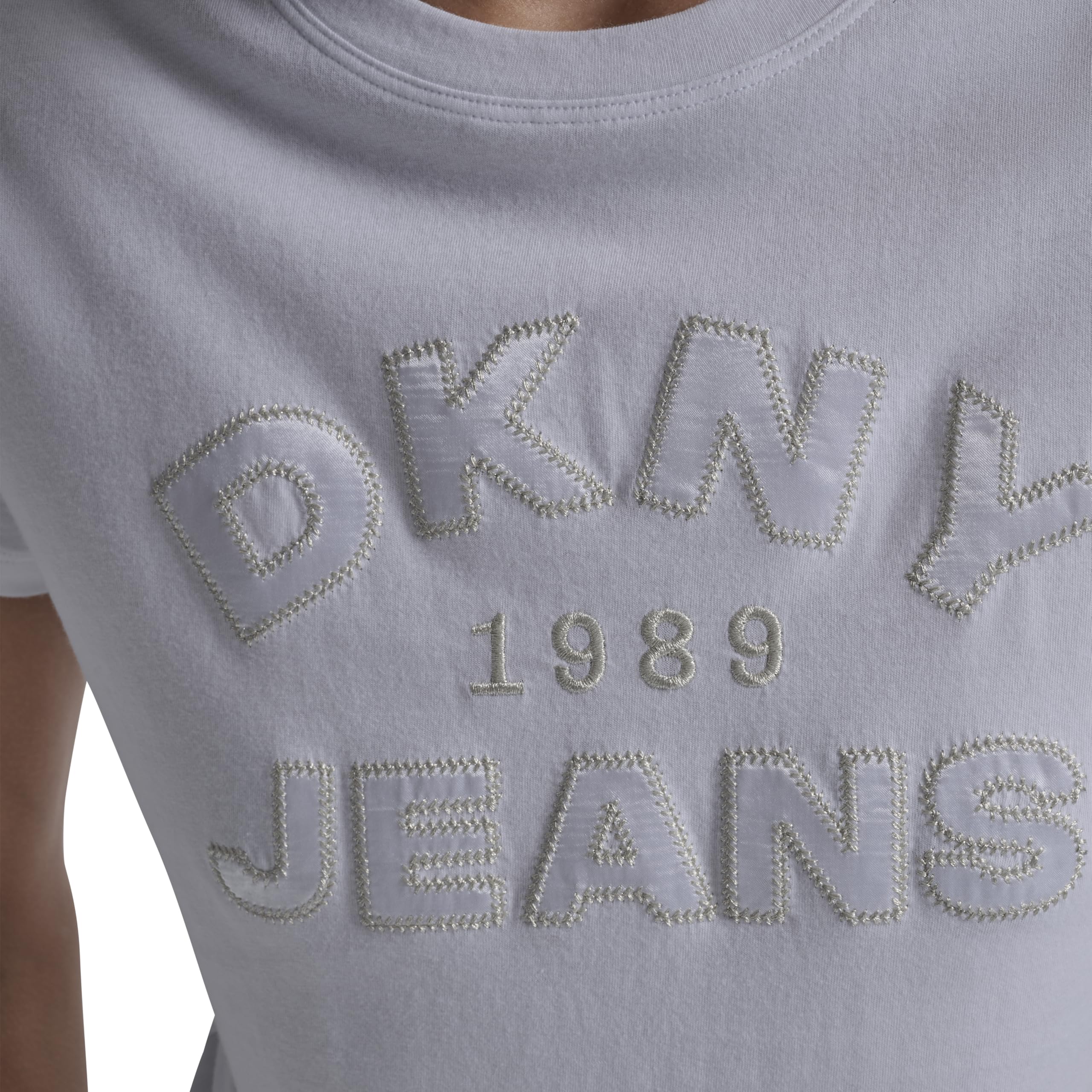 DKNY Maglietta girocollo da donna a maniche corte