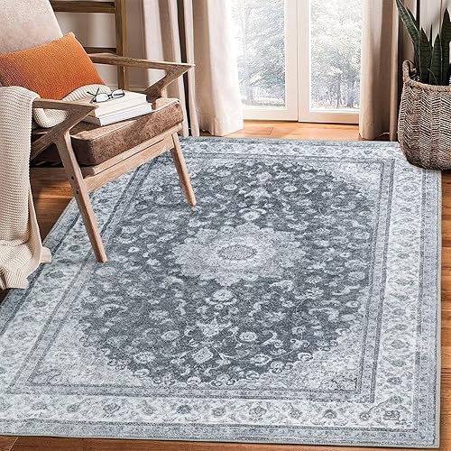 Miniatura 7 de GlowSol Alfombras lavables de 6 x 9 pies, estilo bohemio, medallón, alfombras grandes para sala de estar, resistentes a las manchas, alfombras