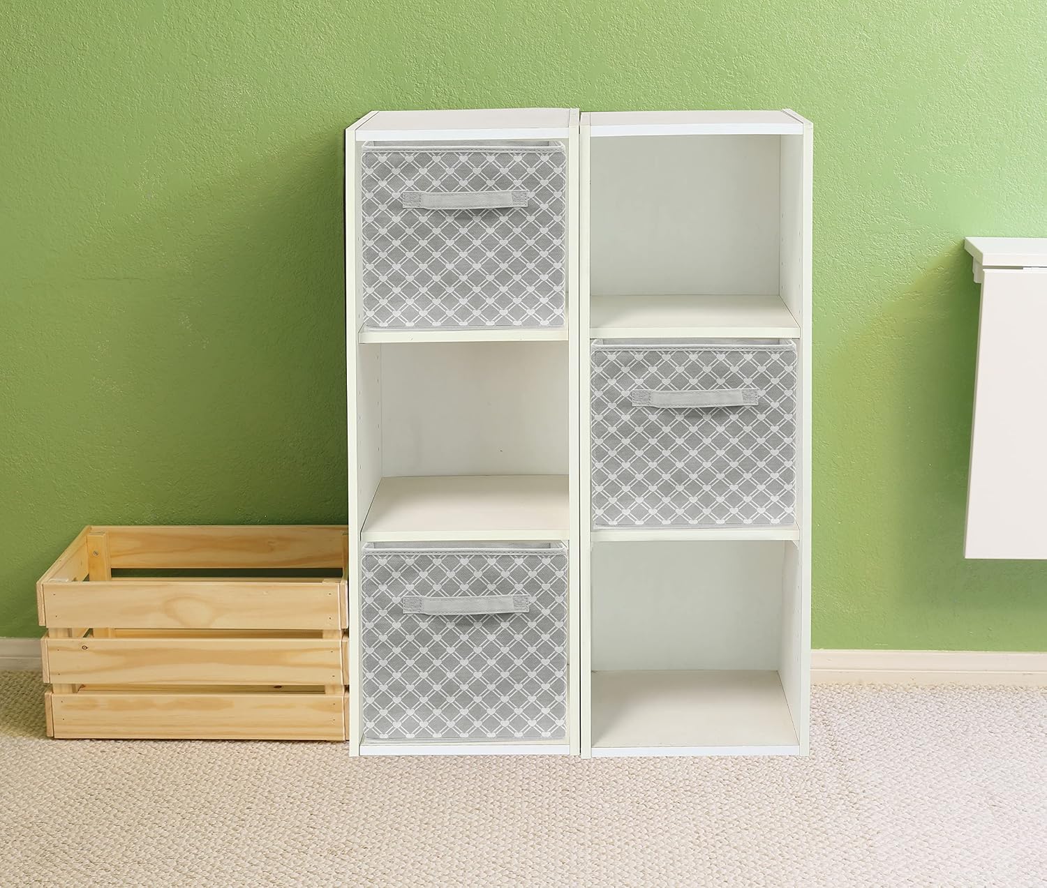 SimpleHouseware Fabric Cube Storage Bins Foldable Organizer, Geometric Grey, Set of 6