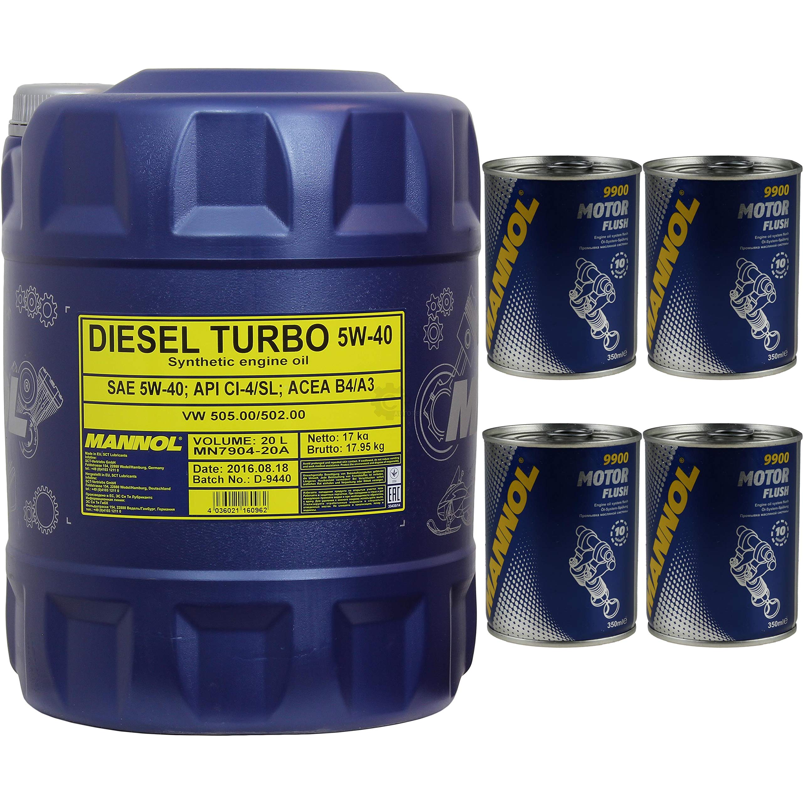 20L MANNOL Diesel Turbo 5W-40 API CI-4/SL olio per motore