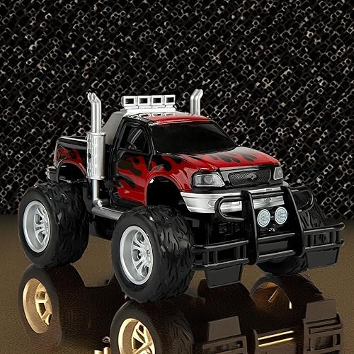 Miniatura 3 de Sum ac Monster - Camión de juguete con ruedas grandes, luces LED brillantes, sonidos explosivos, a prueba de golpes, todo terreno, auto de juguete