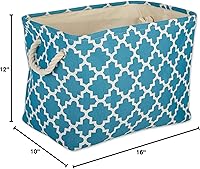 Vista 10 de DII Contenedor de poliéster con asas, contenedor de almacenamiento de celosía, mediano, azul tormenta