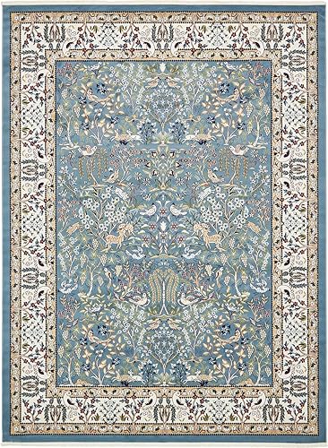 Vista 35 de Unique Loom Colección Narenj - Alfombra de área - Bristol (7' 10" x 10' Rectángulo, Azul/Beige)