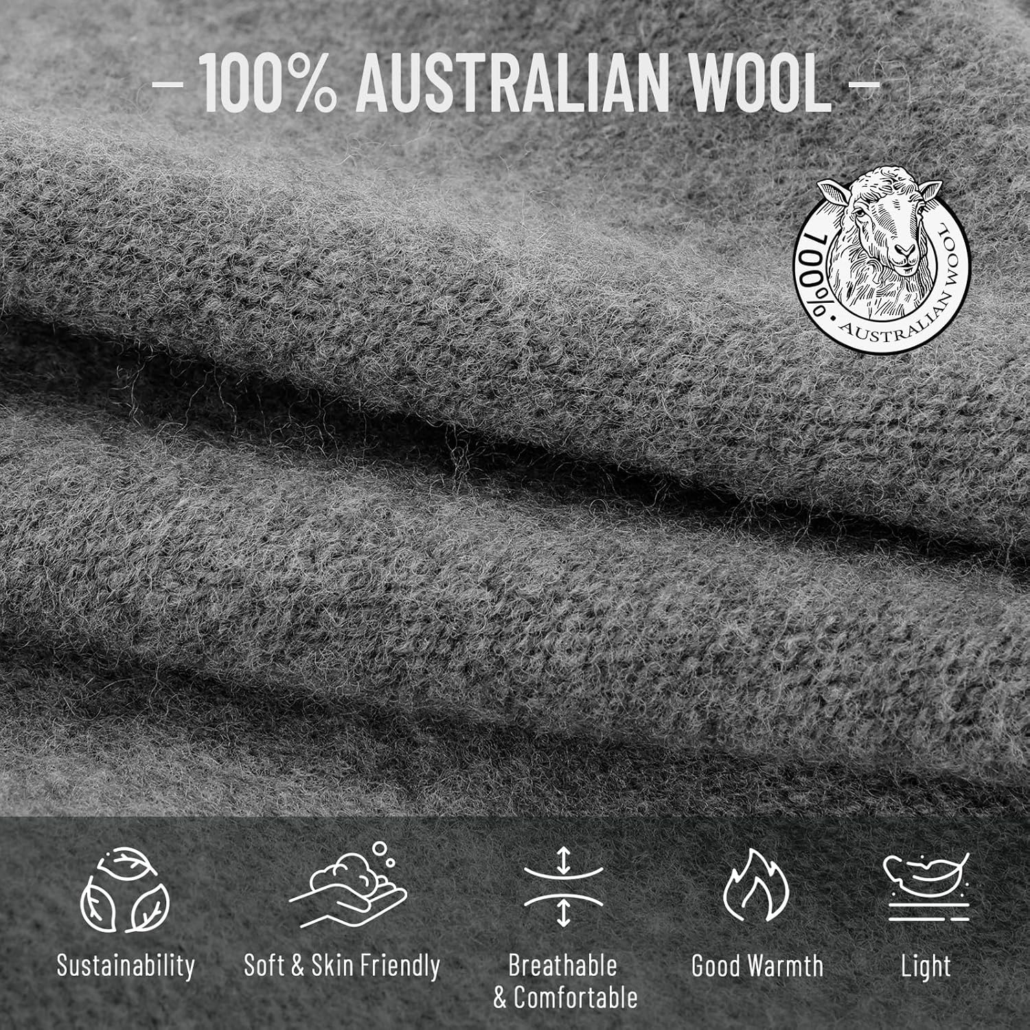 100% Wool Slouchy Beanie, Warm Beanie Hats for Women Breathable Knitting Skull Beanies Cap for Spring Fall Winter - Image 2