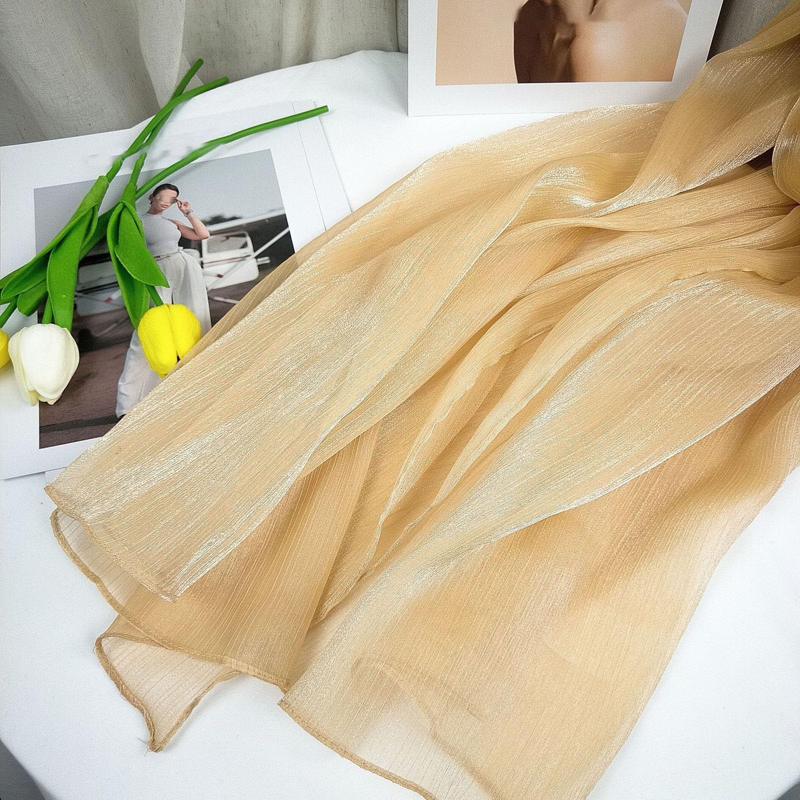 Stola Elegante Donna Cerimonia, Chiffon Scialle Tinta Unita Wrap Stola, Sciarpa Donna Estiva, stola Raso Chiffon Coprispalle per Abiti da Sera, Matrimoni, Festa Regalo