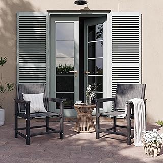 Amopatio Patio Dining Chairs HDPE Plastic Outdoor Chair with Wide Seat A...