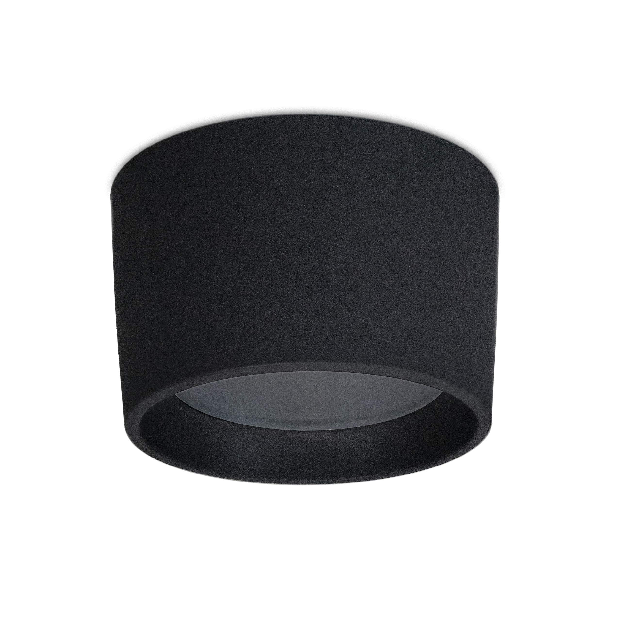 DOPO LIGHTING - Plafón de superficie techo MIST negro GX53 led exterior IP55. Plafón redondo de techo ideal para terrazas, porches, cubiertas de residencias u hoteles.