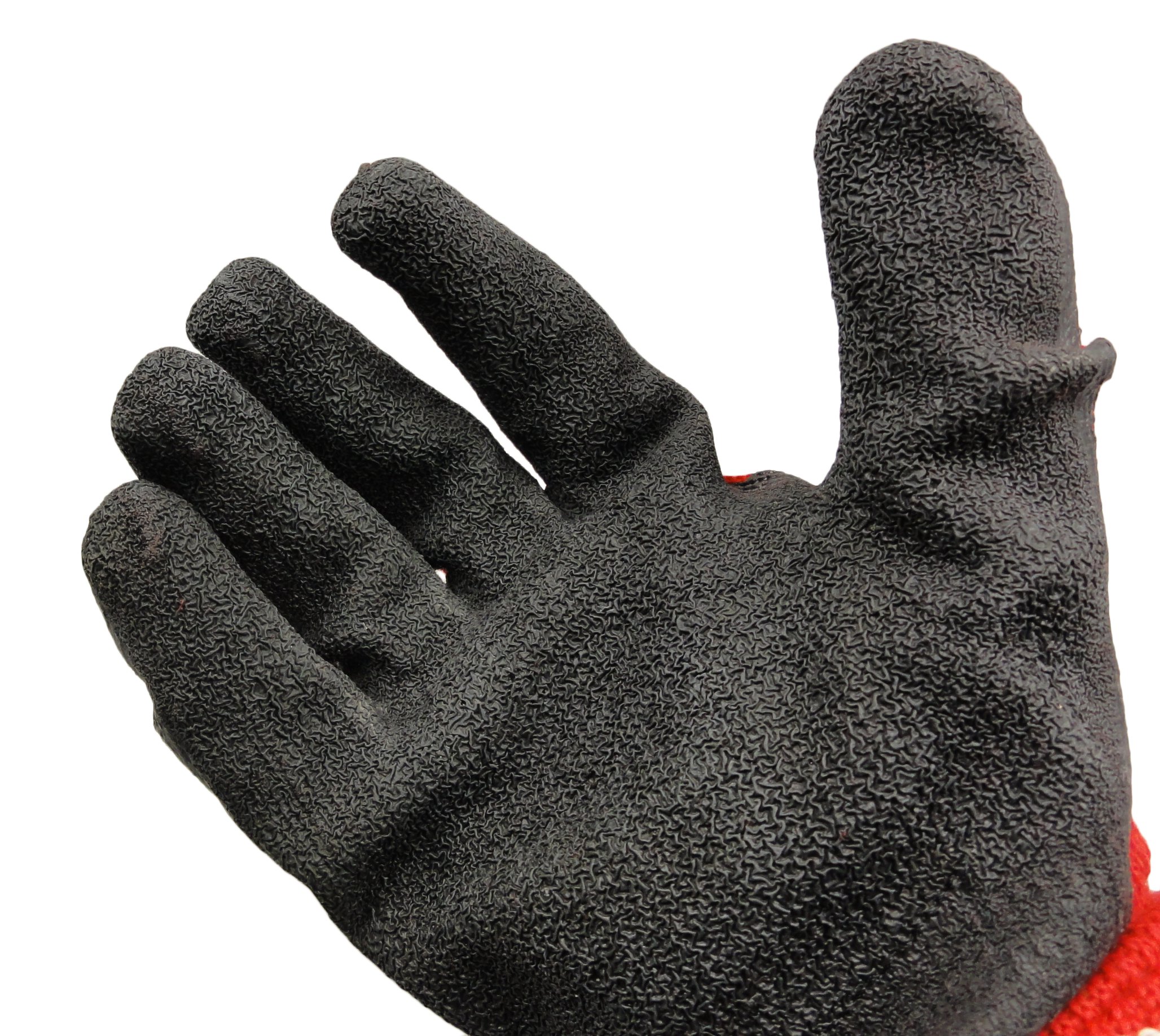 HexArmor 9011-L Level 6 Series Gants résistants aux coupures avec revêtement en caoutchouc infroissable au niveau de la paume, taille L, rouge/noir HexArmor