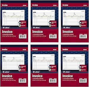 Adams Invoice Book, 2-Part, Carbonless, 5-9/16 x 8-7/16 Inches, 50 Sets ...
