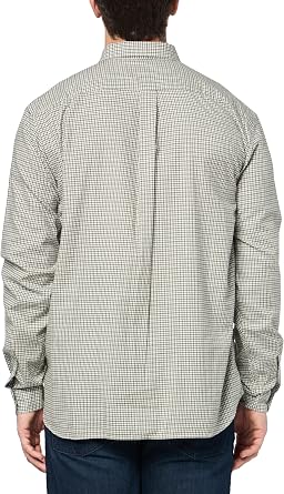 Lacoste Men's Regular Fit Twill Checkered Collared Button Down Shirt