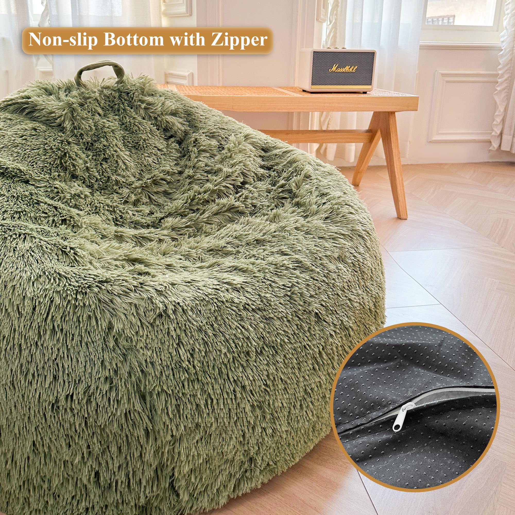 XeGe Faux Fur Comfy Bean Bag Cover(No Filler) - Image 4