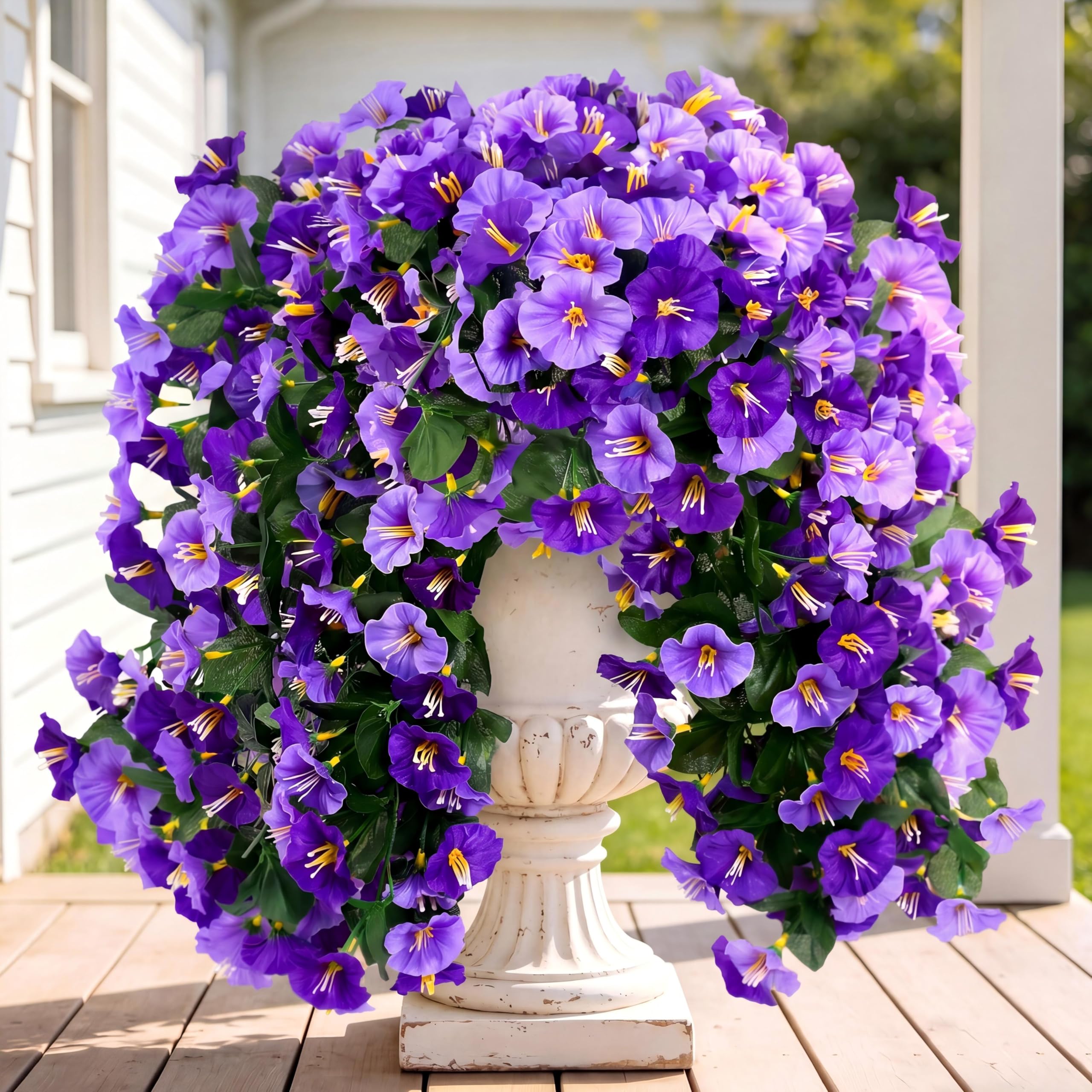 Sggvecsy Artificial Fake Hanging Flowers Plants Outdoor