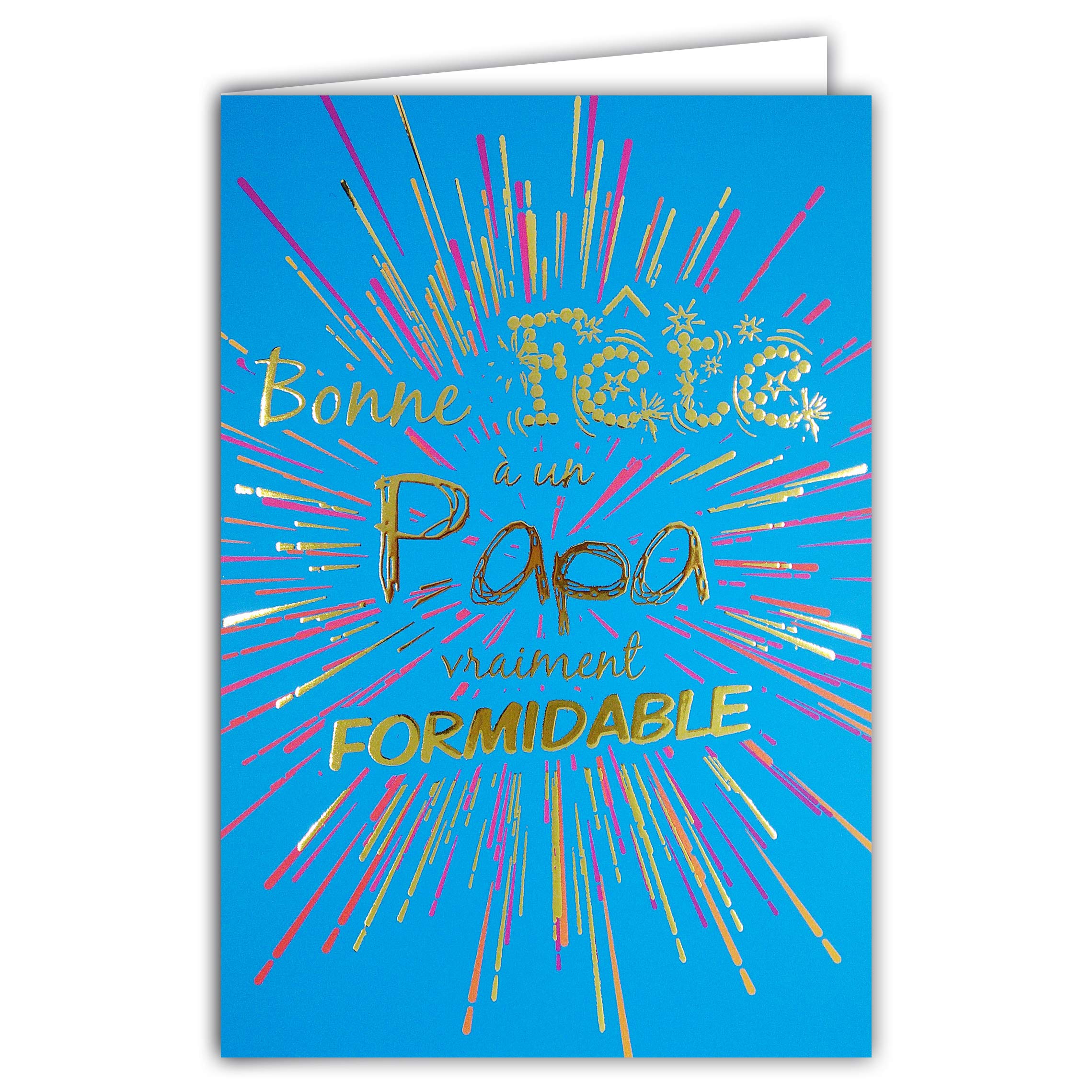 65-1286 Personalised Card Happy Day to a Dad Really Wonderful, Shiny Gold, with Envelope, Closed Format 115 x 170 mm