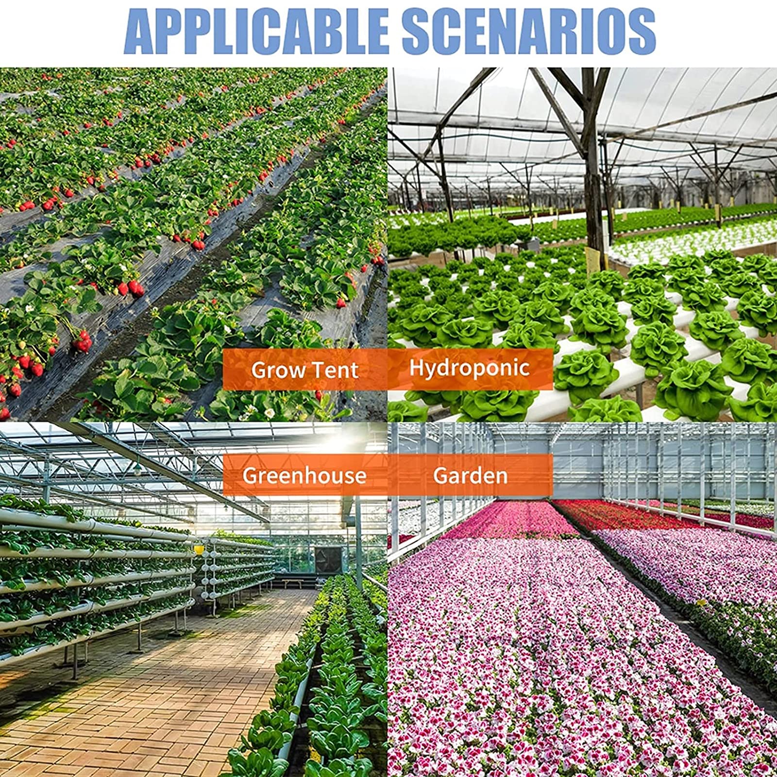 LED Cultive Barras de luz Plantas de Espectro Completo Lámpara de Crecimiento, para Invernadero hidropónico Interior, siembra y floración - E26/E27,80w（144）