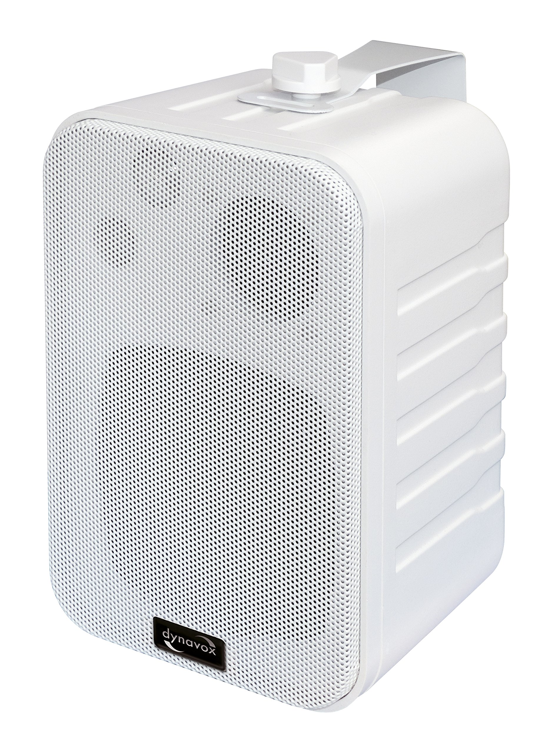 Dynavox 3-Wege Mini-Box mit Halterung für Wandmontage, Paar, Kleiner Surround-Lautsprecher für Heimkino, Weiss