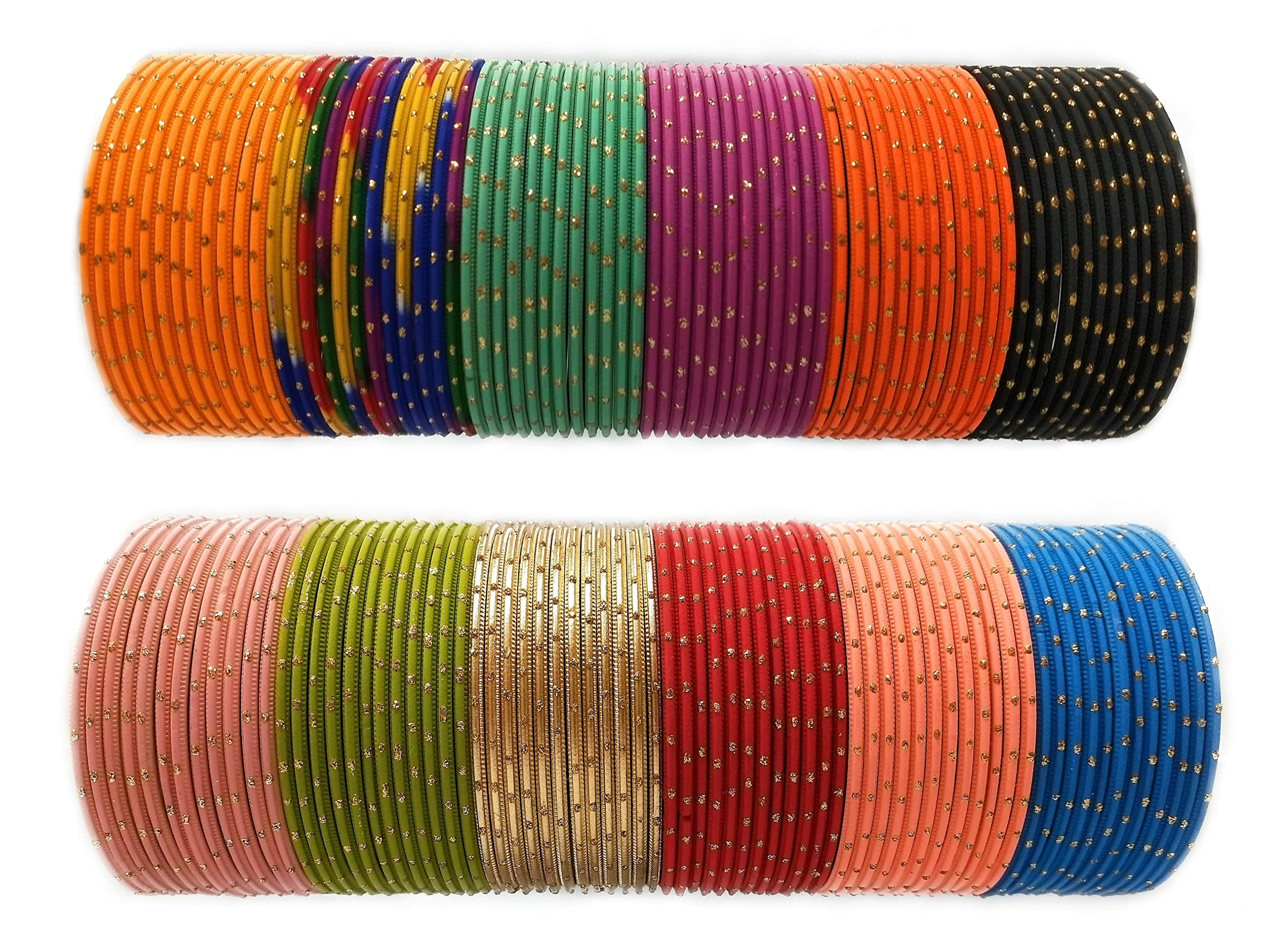 Priya Kangan Designer Nion Zari Dot Matte Finish Metal Bangles, Chudiyaan, Bridal Bangles for Girls & Women (Pack Of 144 Bangles) (Nion Dot 12 Colours, 2.40) (B09WMSB8BQ) Amazon Price History, Amazon Price Tracker