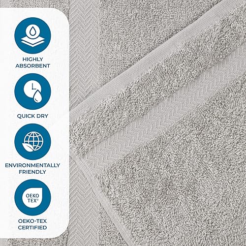 Miniatura 3 de SUPERIOR Juego de toallas surtidas de algodón de 6 piezas, incluye 2 toallas faciales, 2 manos y 2 toallas de baño, artículos esenciales para el