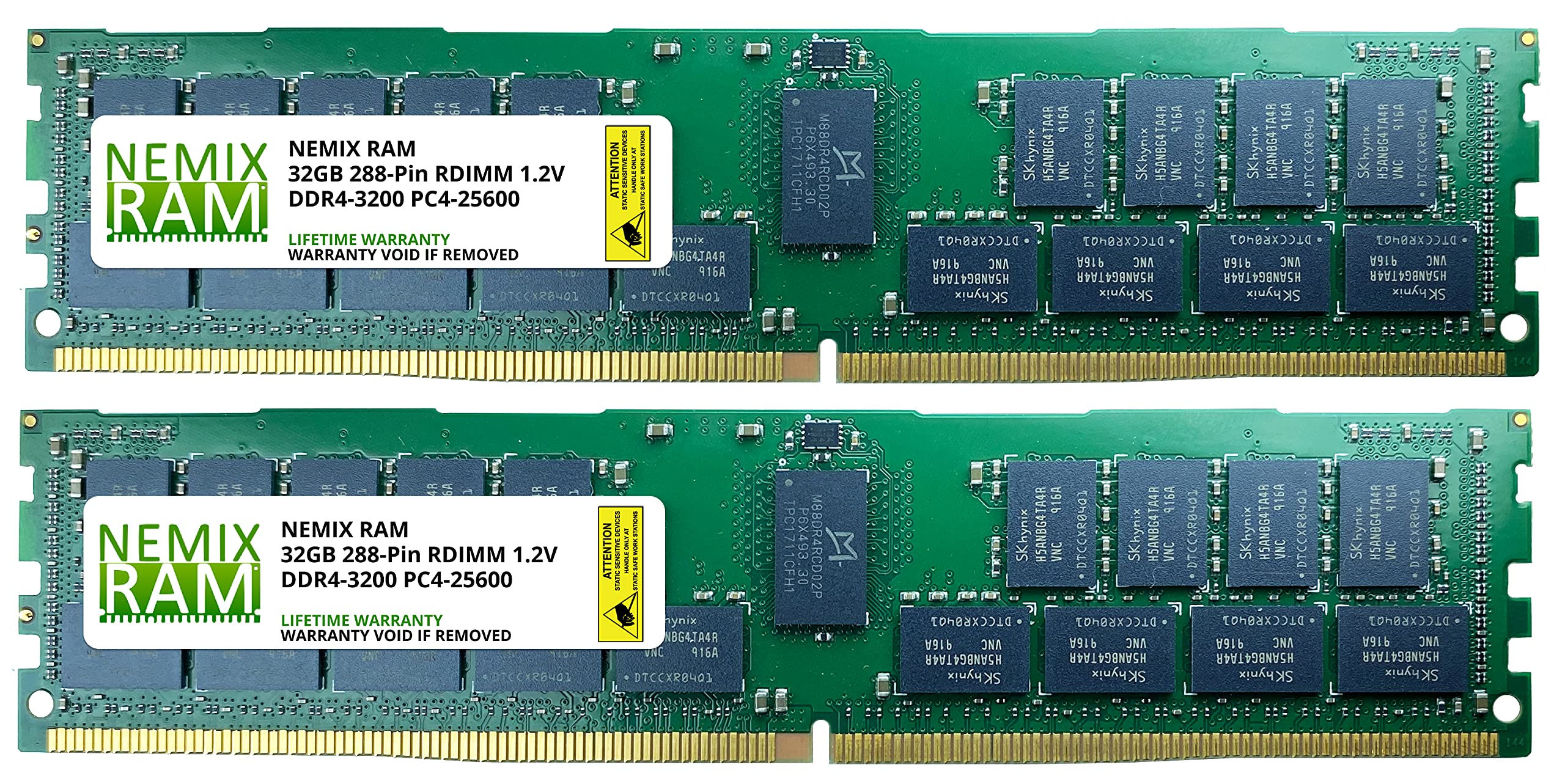 64GB Kit (2 x 32GB) DDR4-3200 PC4-25600 ECC Registered Server Memory by NEMIX RAM