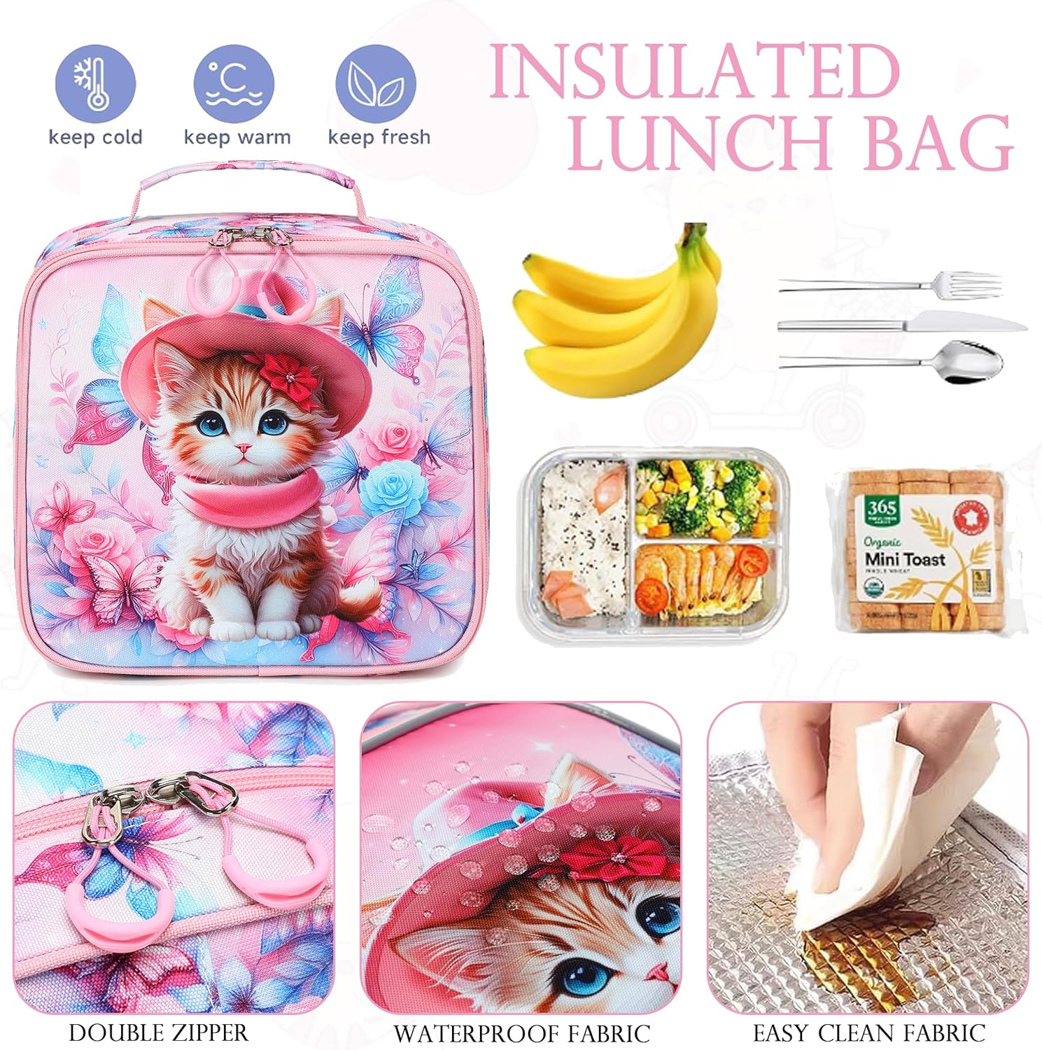 AO ALI VICTORY 3 Piece Backpack Set for Girls Boys, Kids 15.6