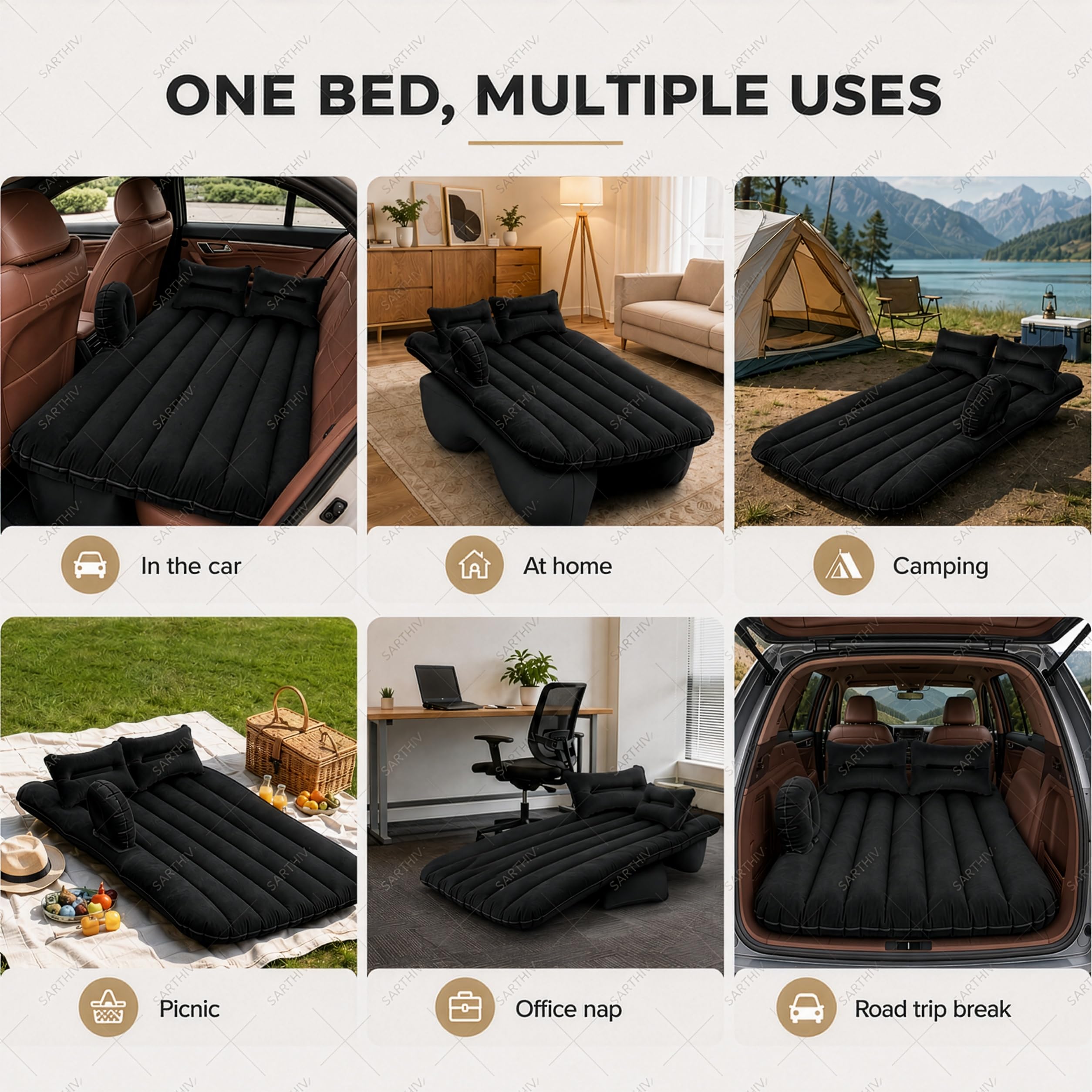 Elite Inflatable Car Bed - Electric Pump Included -8 Elite Inflatable Car Bed - Electric Pump Included -8