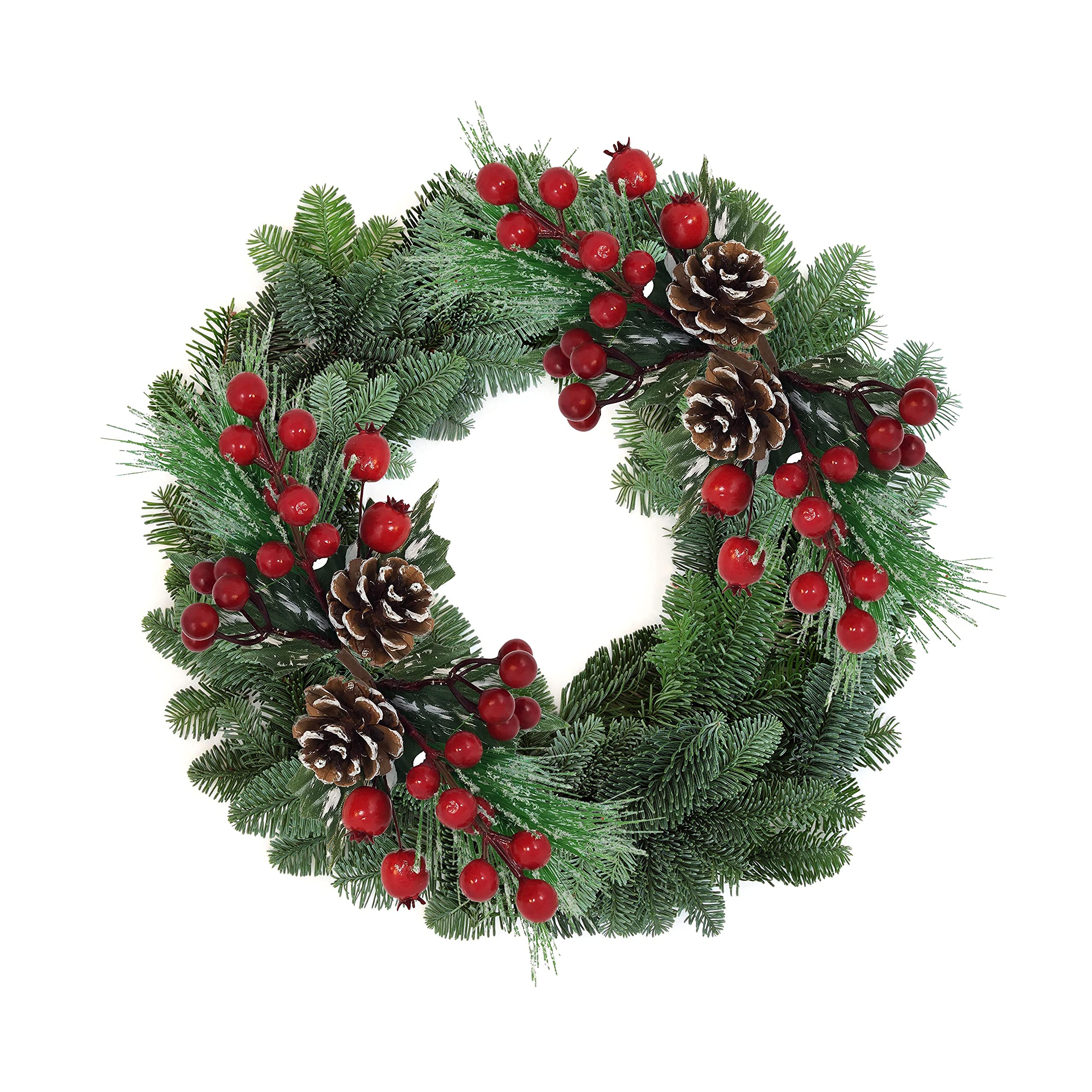 Juego de 9 púas florales para decoración de Navidad, piña, bayas rojas, hojas de acebo, ramita de pino, decoración de Navidad, accesorios de manualidades