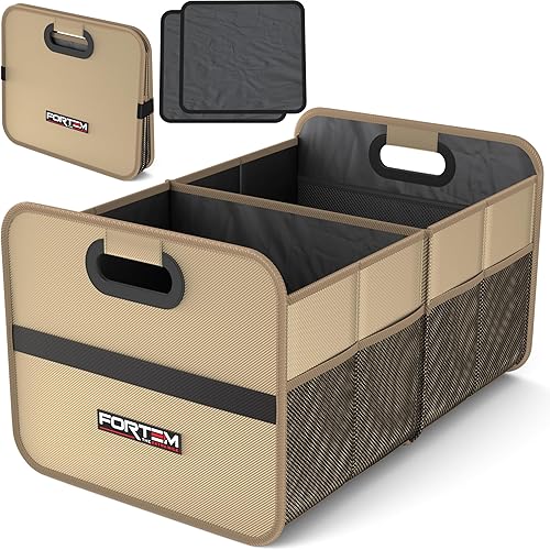 Miniatura 12 de FORTEM Organizador de maletero de coche, organizador plegable de dos compartimentos, almacenamiento plegable para SUV y camiones para accesorios de