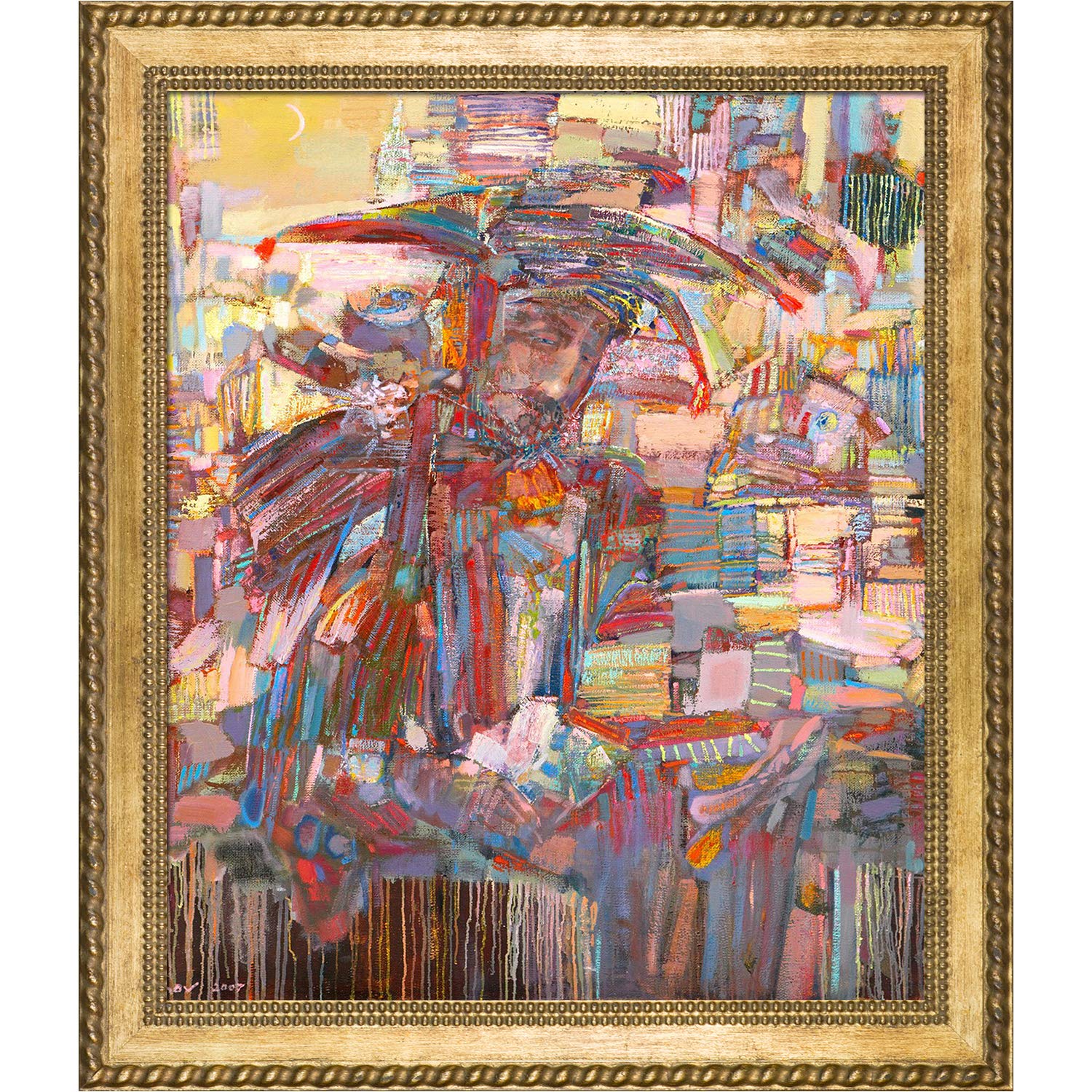 ArtistBe The Clown with Verona Gold Braid Framed Canvas Print, 28.75" x 24.75", Multicolor