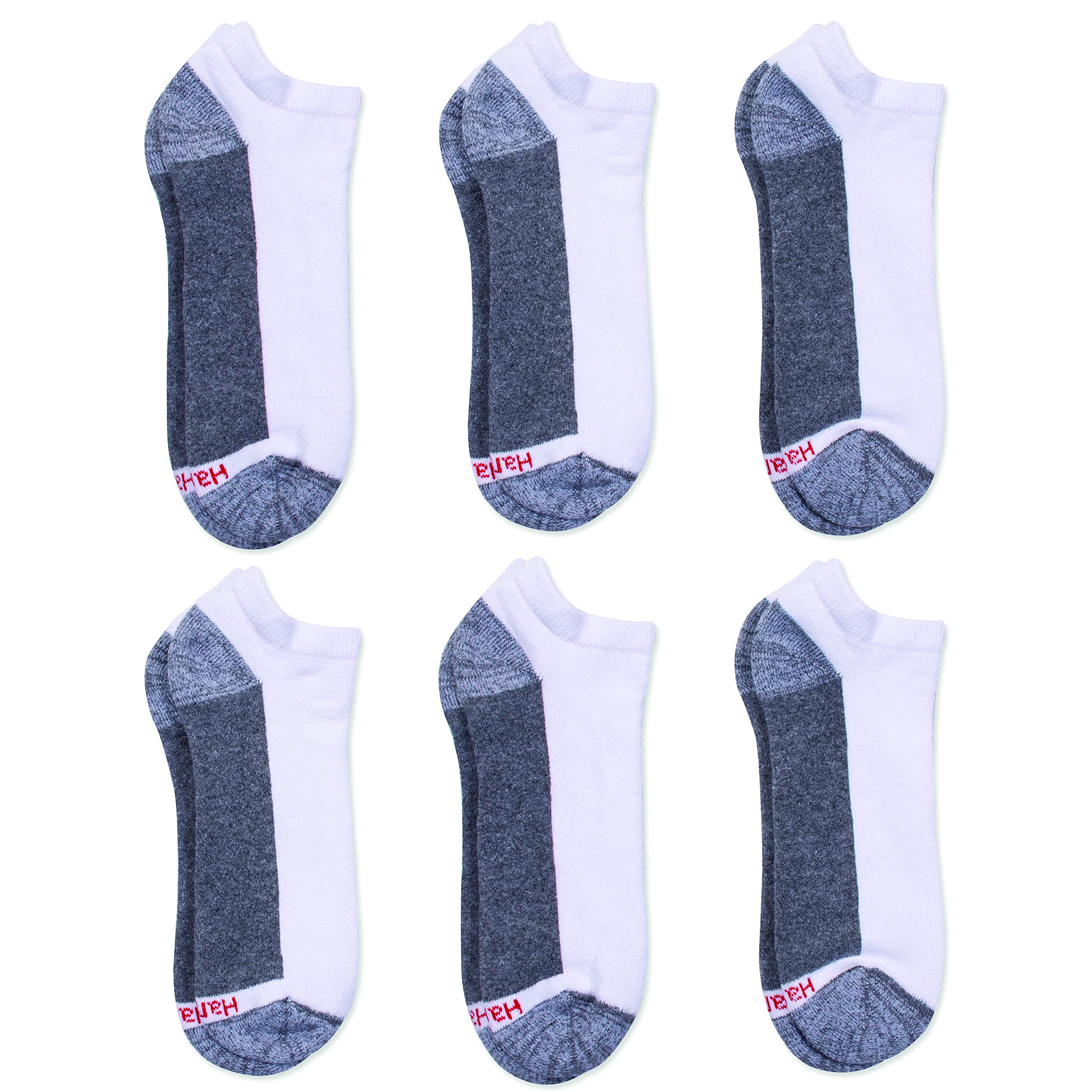 Hanes Men’s Max Cushion Low Cut Socks, 6, 8, and 12 Pair Pack, White and Black