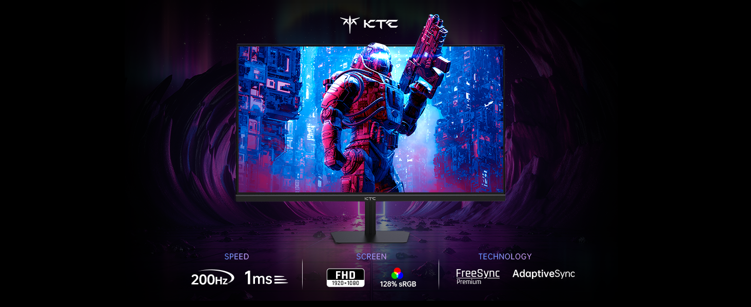 Amazon.com: KTC 24.5'' Gaming Monitor 180Hz,Fast IPS 1080P 1 ms