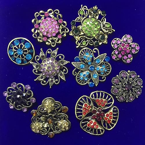 Miniatura 6 de Ezing Lote 36pc Broches de flores de cristal Pines al por mayor para ramo de boda DIY