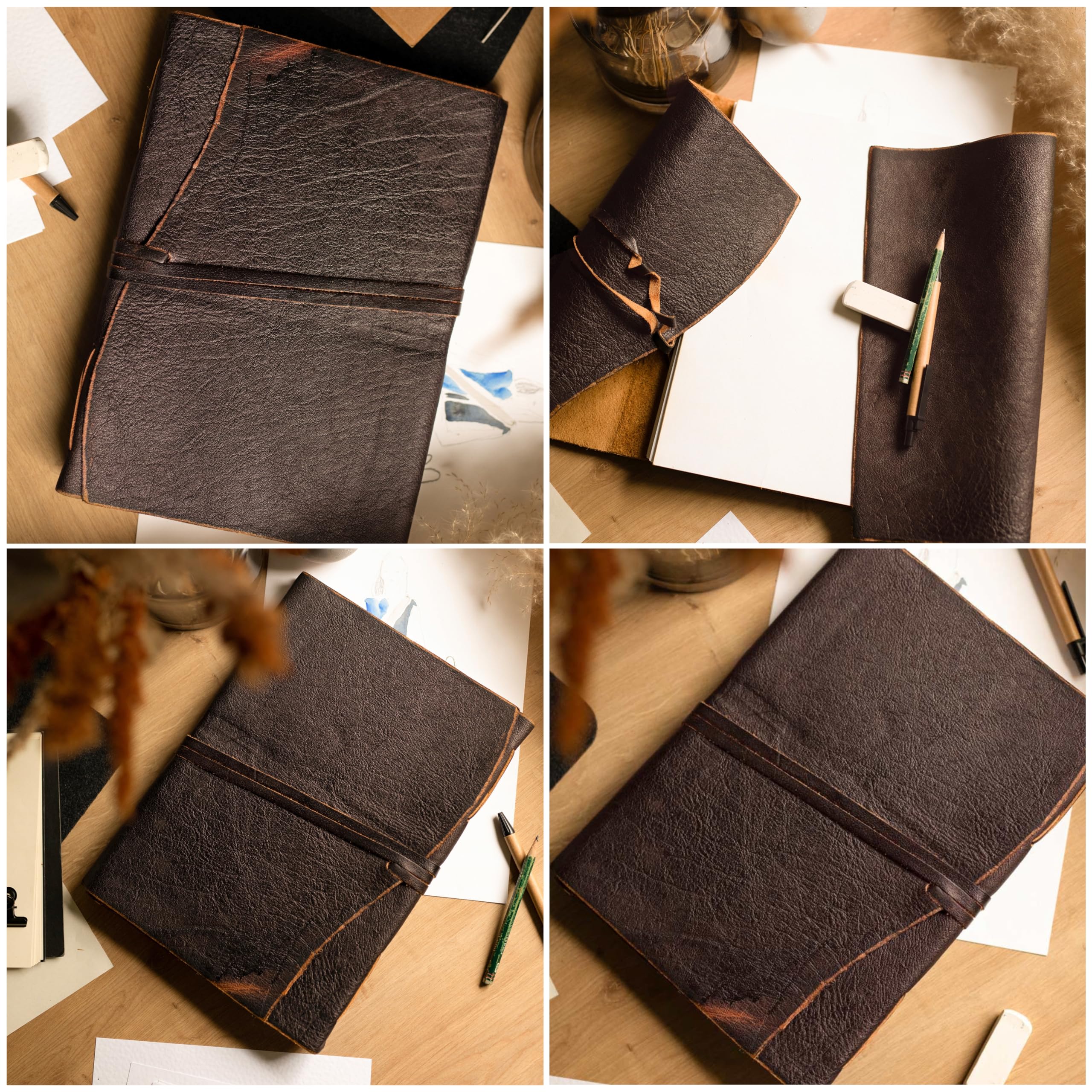 Gusti Briefcase leather - Bella Business bag Laptop bag leather bag Office bag Plain bag black leather - Image 2